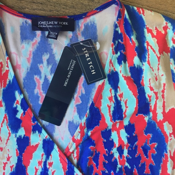 Jones New York Ikat Faux Wrap Dress - Picture 3 of 8