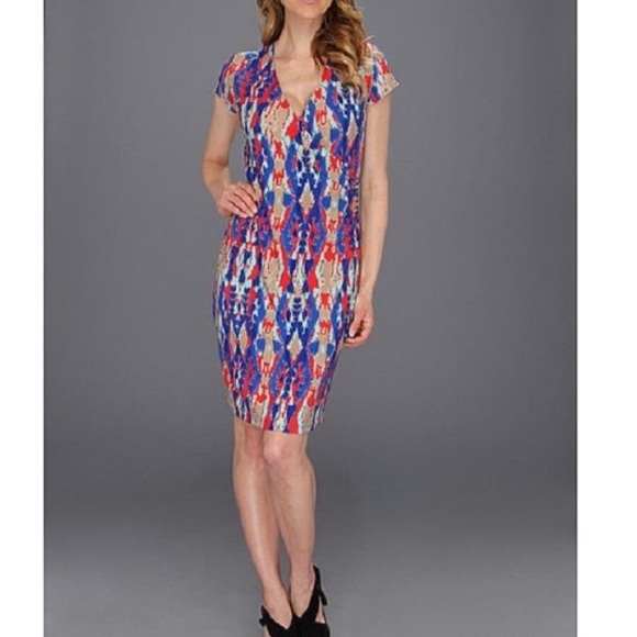 Jones New York Ikat Faux Wrap Dress - Picture 2 of 8