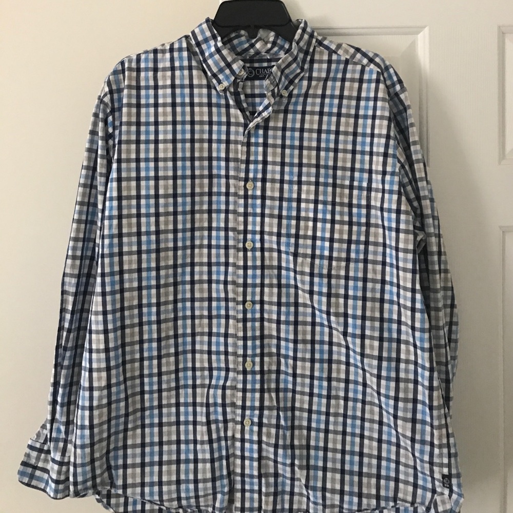 Men's Chaps blue Button Down Shirt Size L