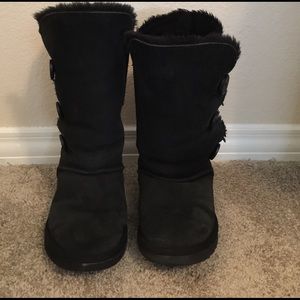 Tall black Bailey Button UGG boots