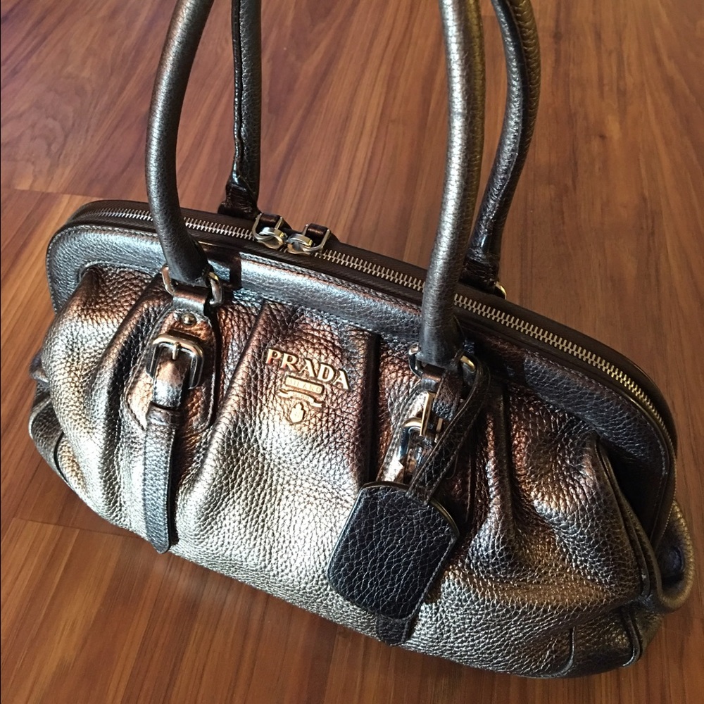 Silver Prada Handbag