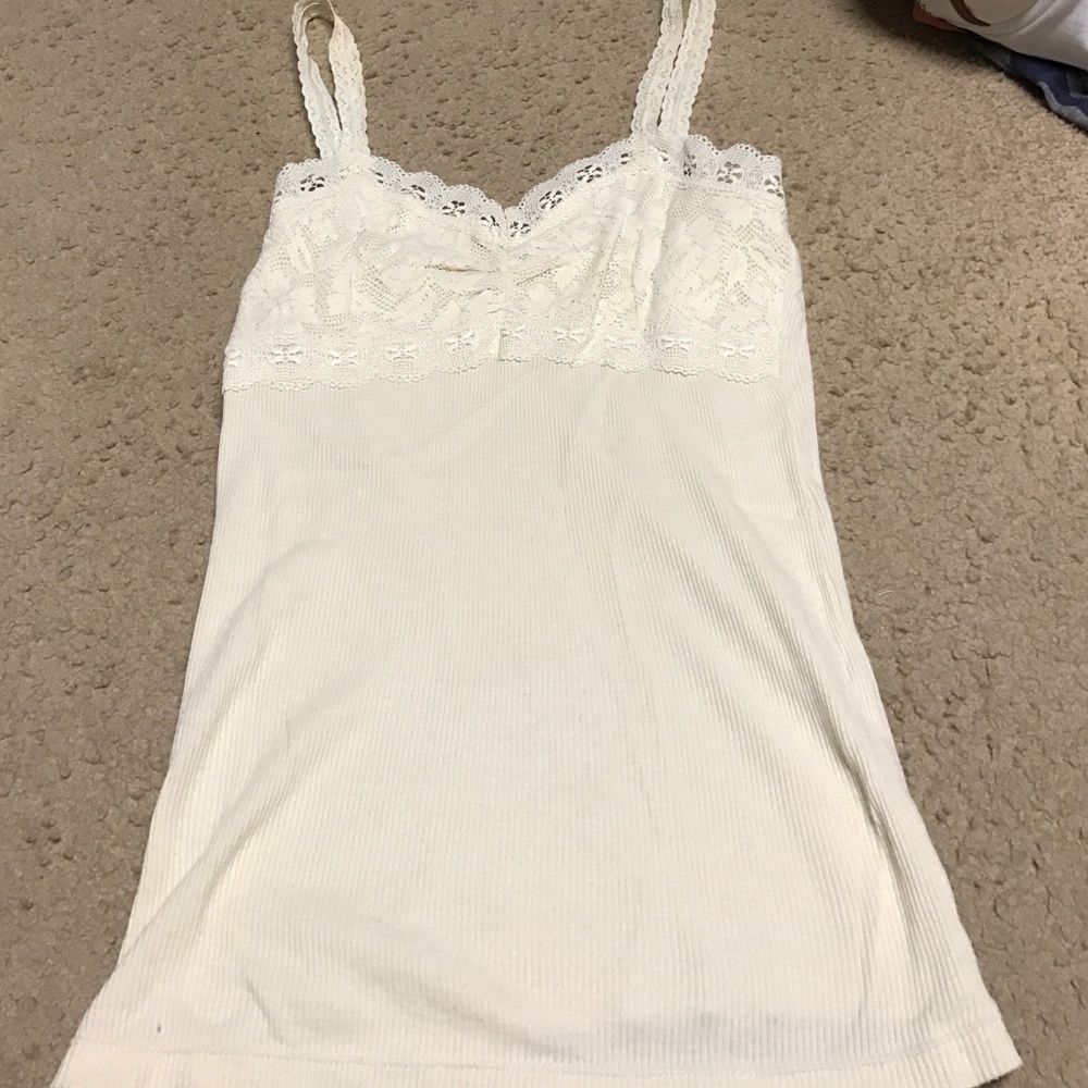 Beige lace tank