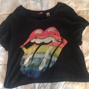 H&M ROLLING STONES CROP TOP