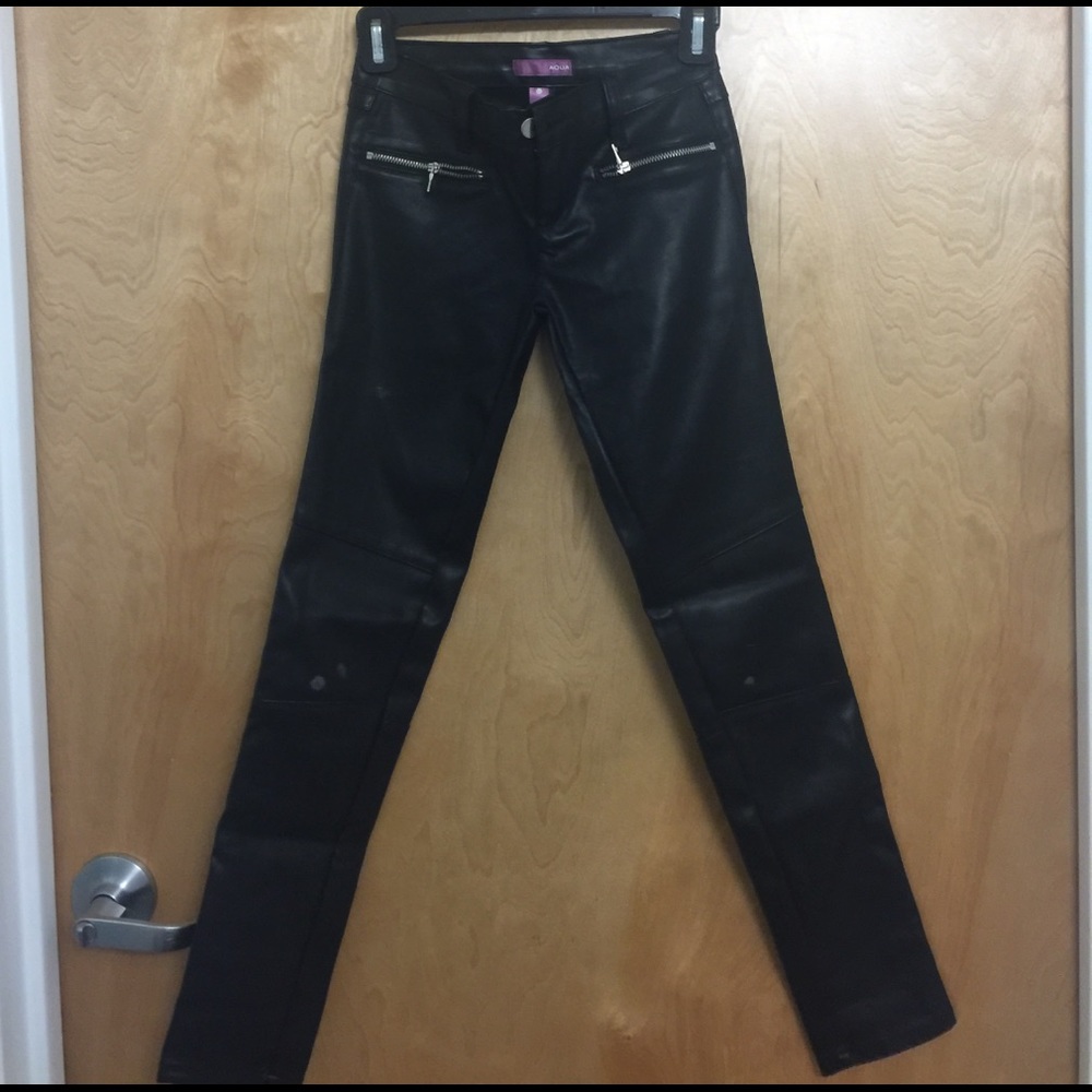 Aqua (Bloomingdale's Brand) Faux Leather Pants