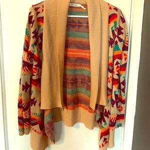 Aztec-pattern wrap sweater