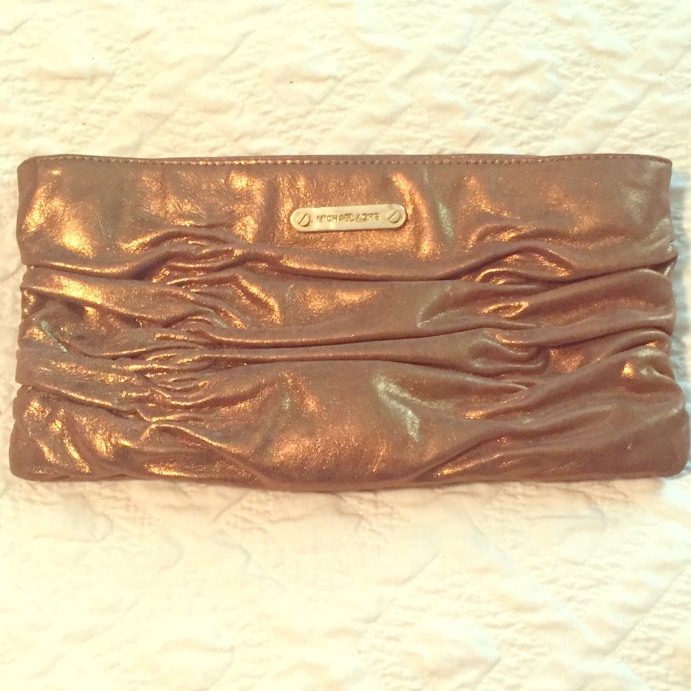 Michael Kors bronze clutch