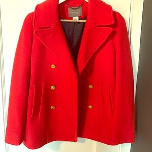 J.Crew cherry-red pea coat