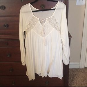 White and cream tunic dress