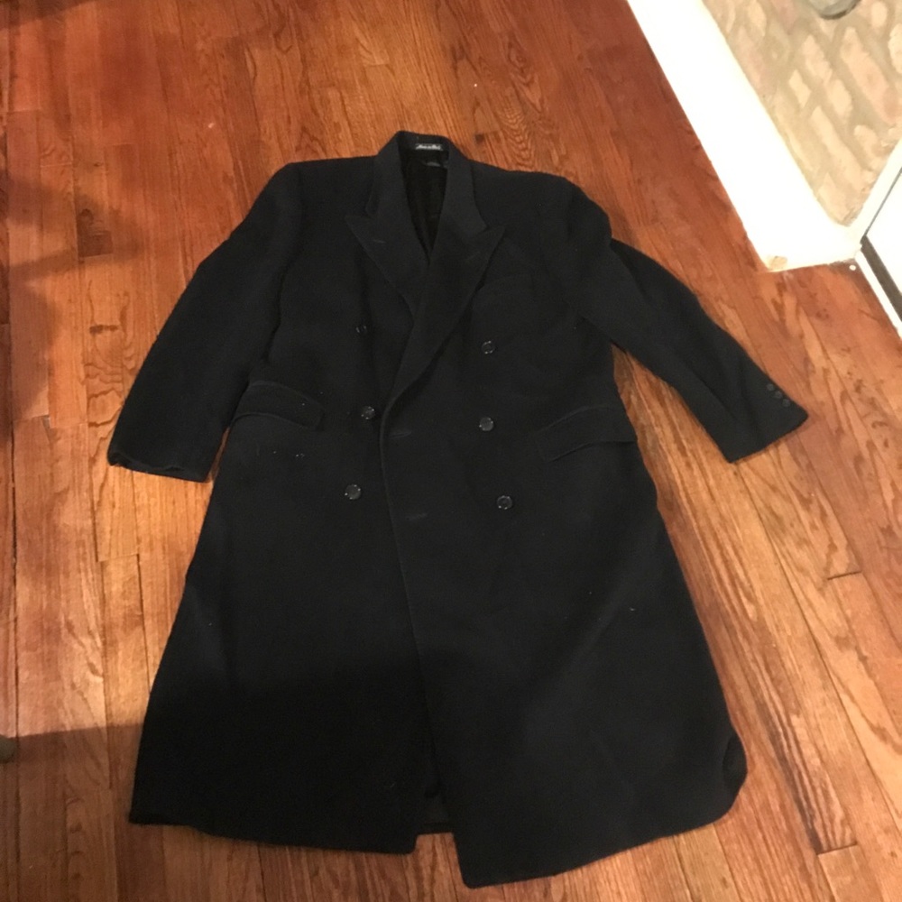Armani wool long trench coat.