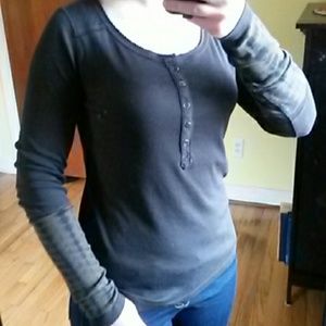 Free People Embellished Sleeve Shirt