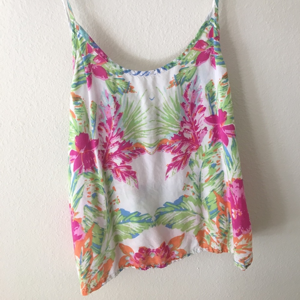 Hawaiian print tank
