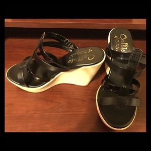 Callisto Black wedge shoes