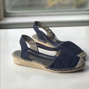 Life stride navy espadrille wedges