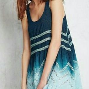 HTF-Free people teal washed ombre slip . *w/flaw*