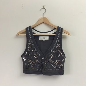 A&F Embellished Cropped Vest ✨