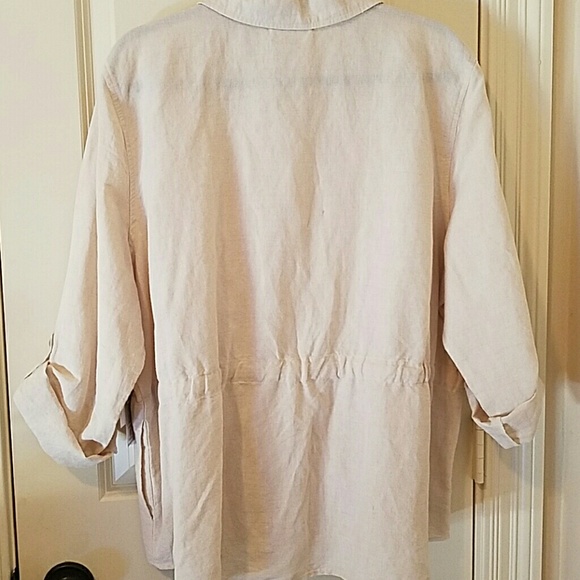 {Liz Claiborne} Cache Button Shirt wt Drawstrings - Picture 2 of 2