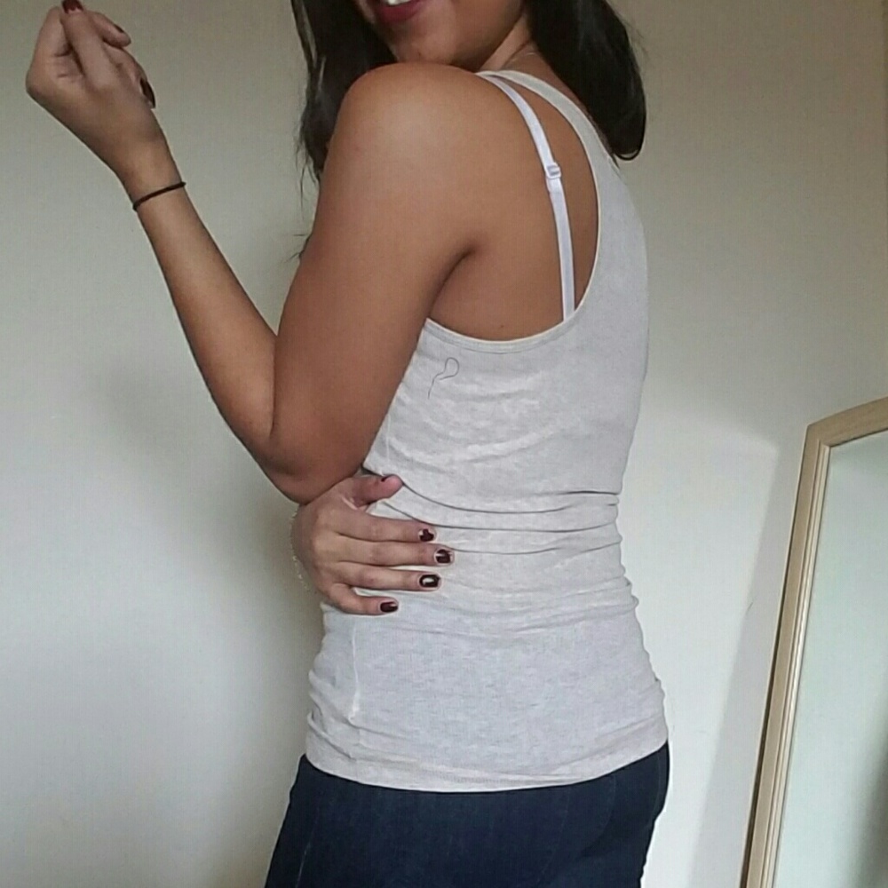 🏷CLEARANCE OATMEAL RIBBED TANK TOP - Picture 4 of 5