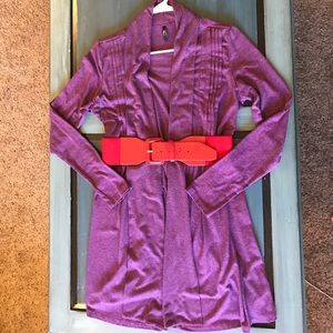 Long purple cardigan