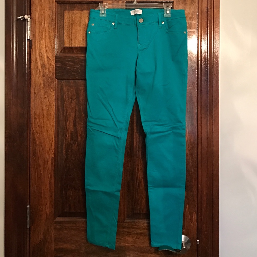 Express Size 8 skinny pants turquoise