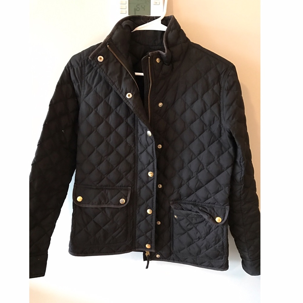 JCrew black down jacket -- Like New! Size xxs