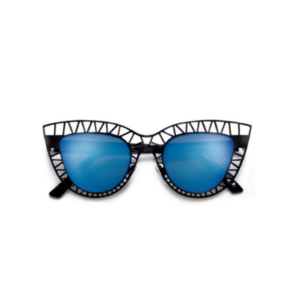 NWT OVERSIZED CAGE STEELCAT CAT EYE SUNGLASSES - Picture 3 of 3