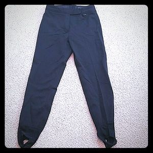 Black stirrup ski pants