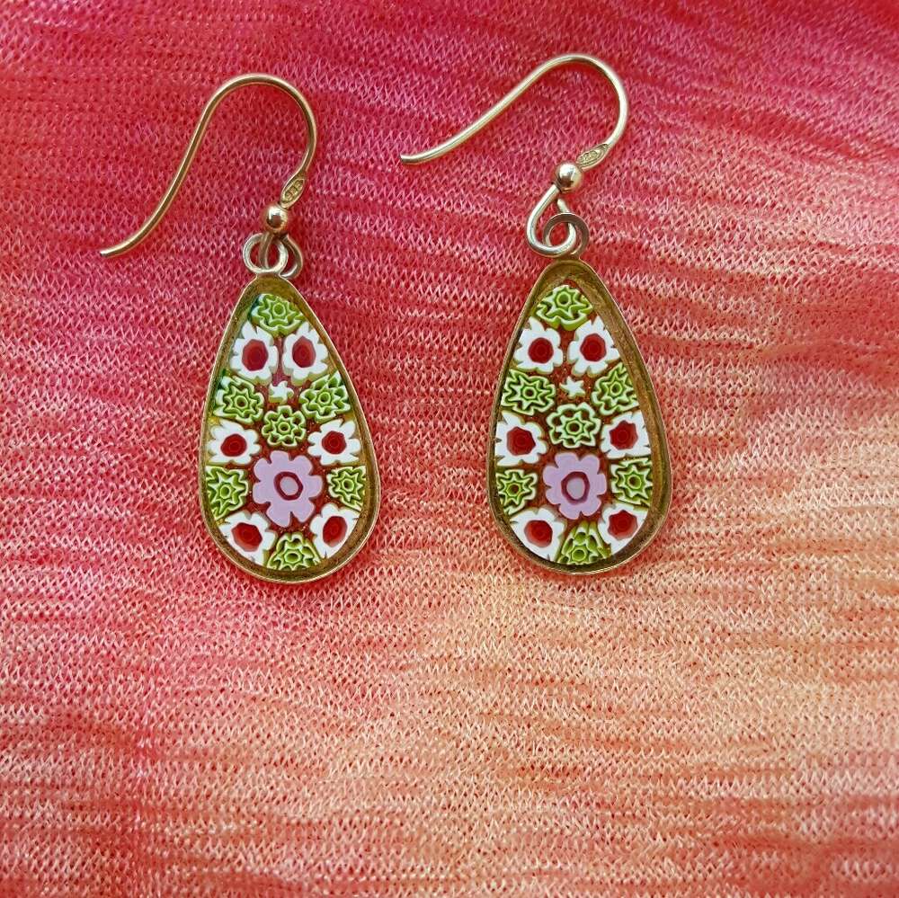 Beautiful Millefiori Glass Earrings