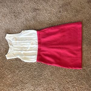 Pink & White structured Loft dress. Never worn