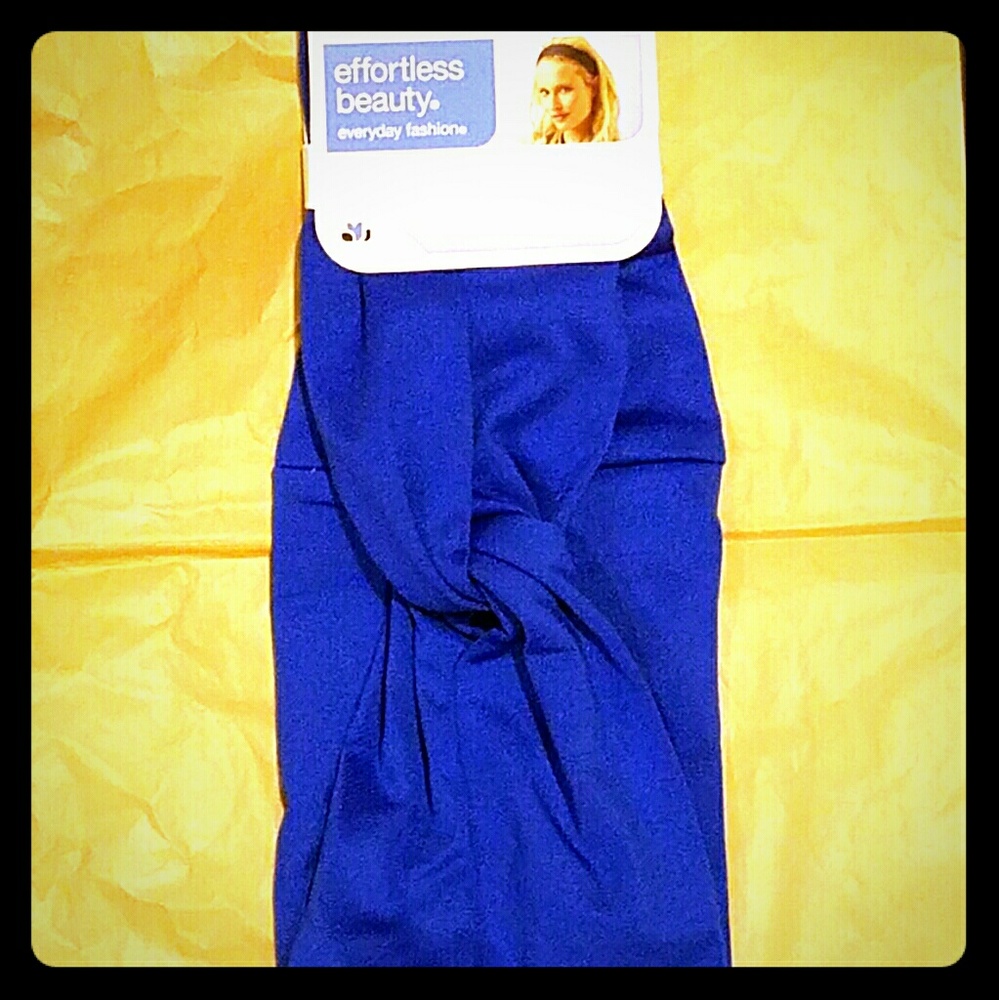 NWT Royal Blue Scünci Wide Headwrap