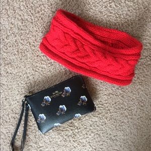 Adorable bright red head scarf