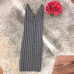 Silver Party Dress w/ Criss Cross Back