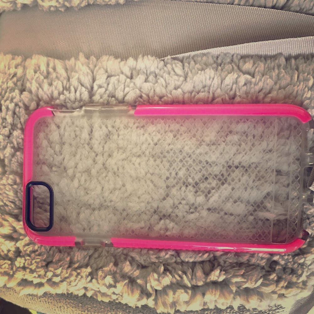 This is a I phone 6 tech21 clear & pink case!