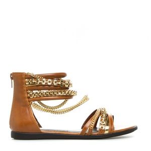 Katiana Cognac and Gold Sandals