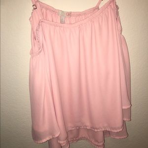 flouncy light pink shirt