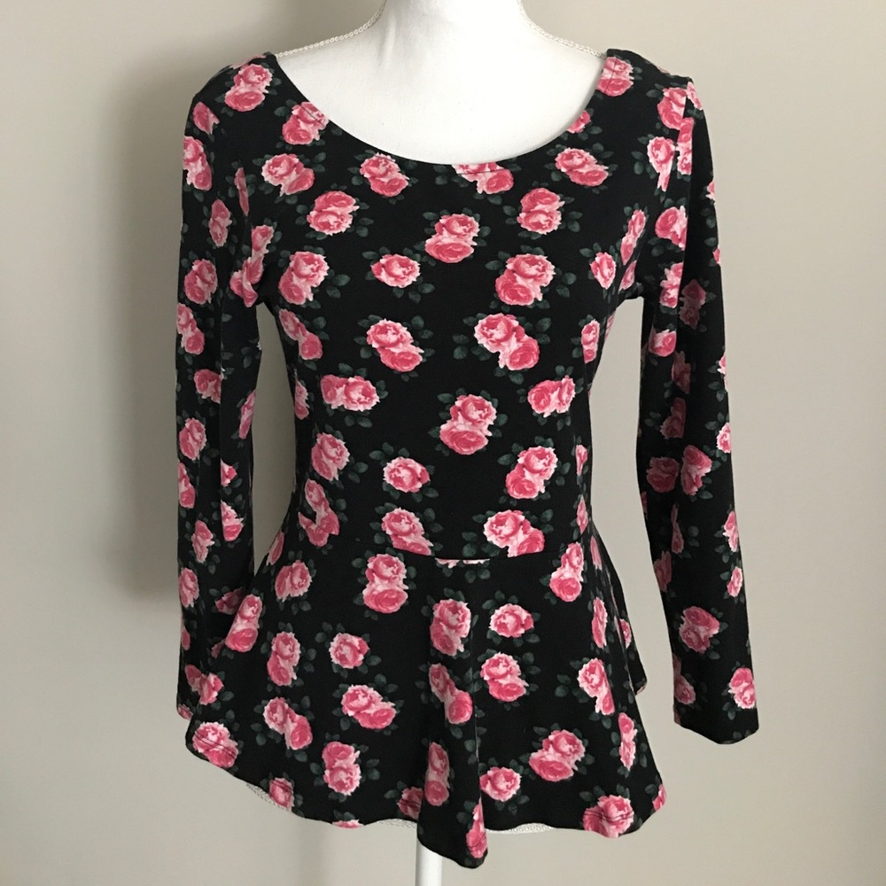 Floral off-the-shoulder Peplum top