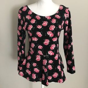 Floral off-the-shoulder Peplum top