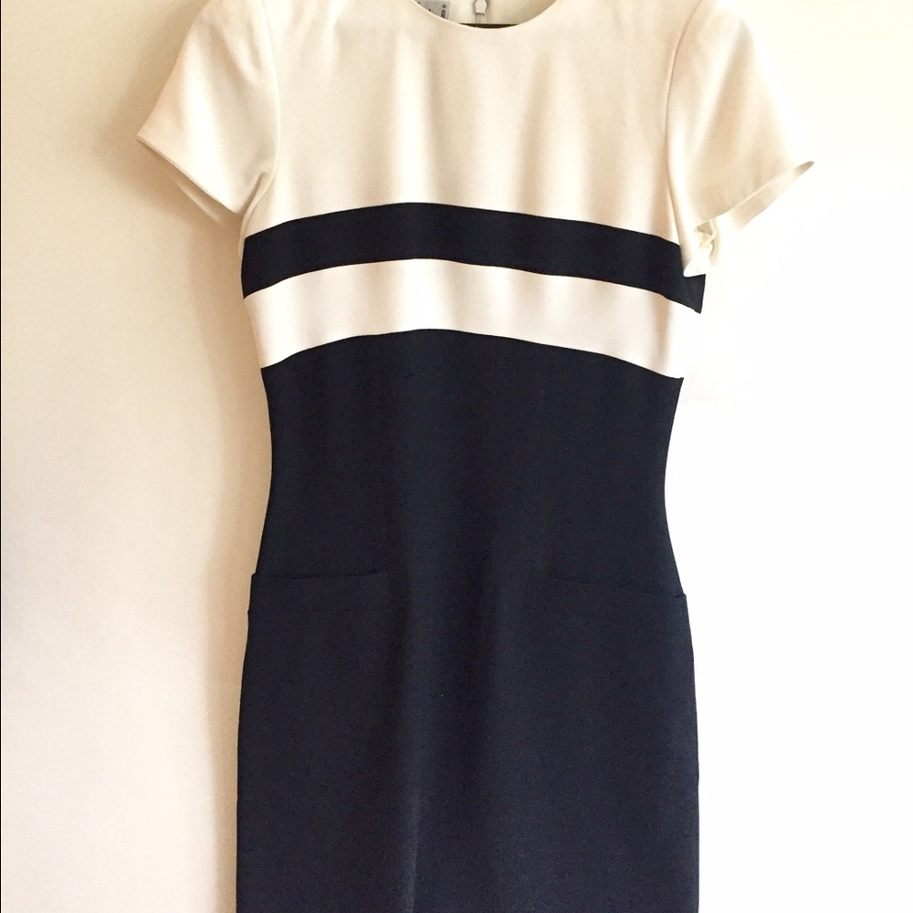 Vintage Ann Tjian for Kenar  black and white dress