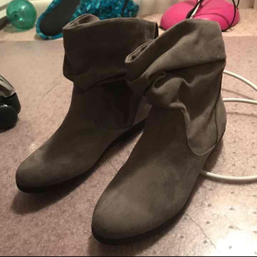 Grey ankle boots