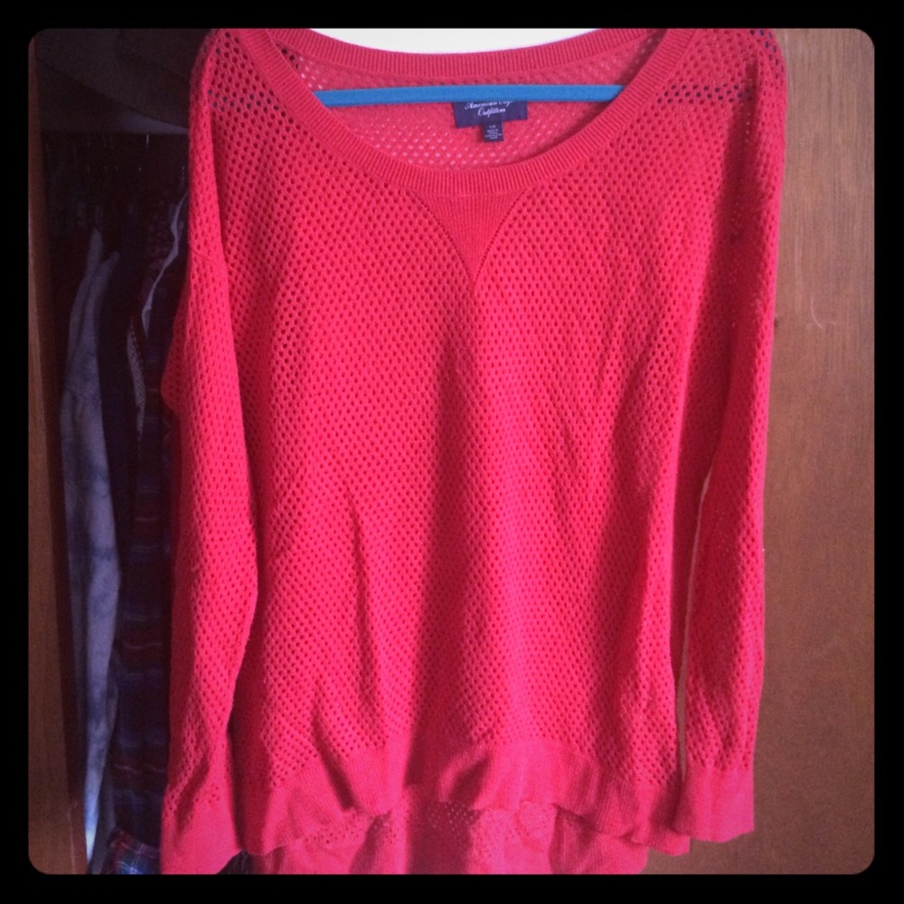 Red long sleeve sweater-light weight