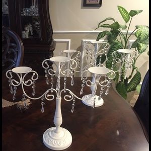 Ivory candle candelabra. 2 pieces included.