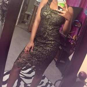 Classy gold and black dress