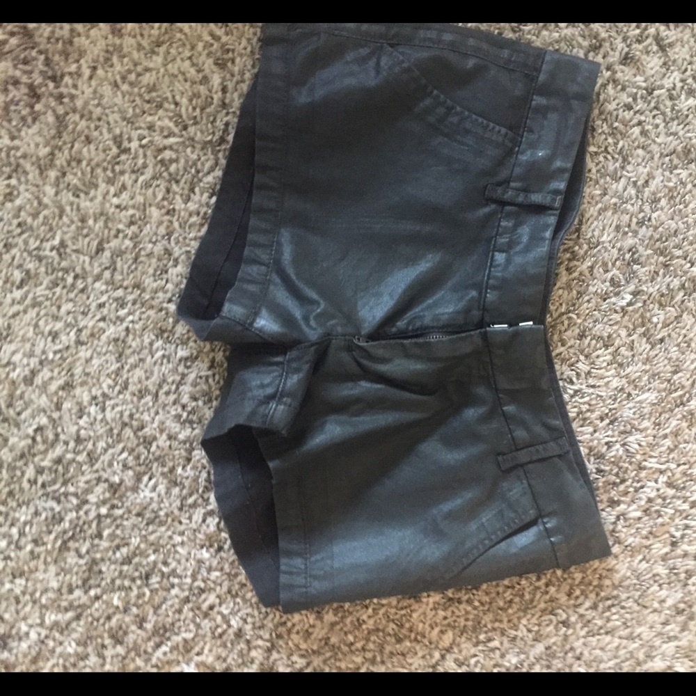 Express Black leather shorts
