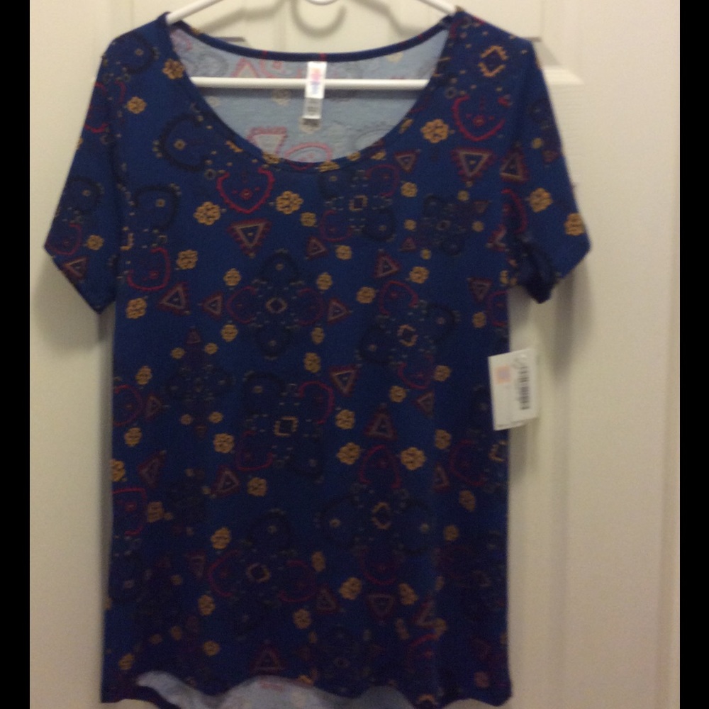 LuLaRoe Navy Printed Classic T. NWT!