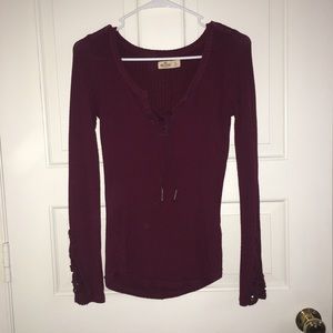 Hollister Maroon Long-sleeve