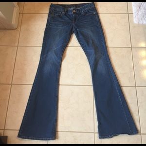 Express low rise flare jeans