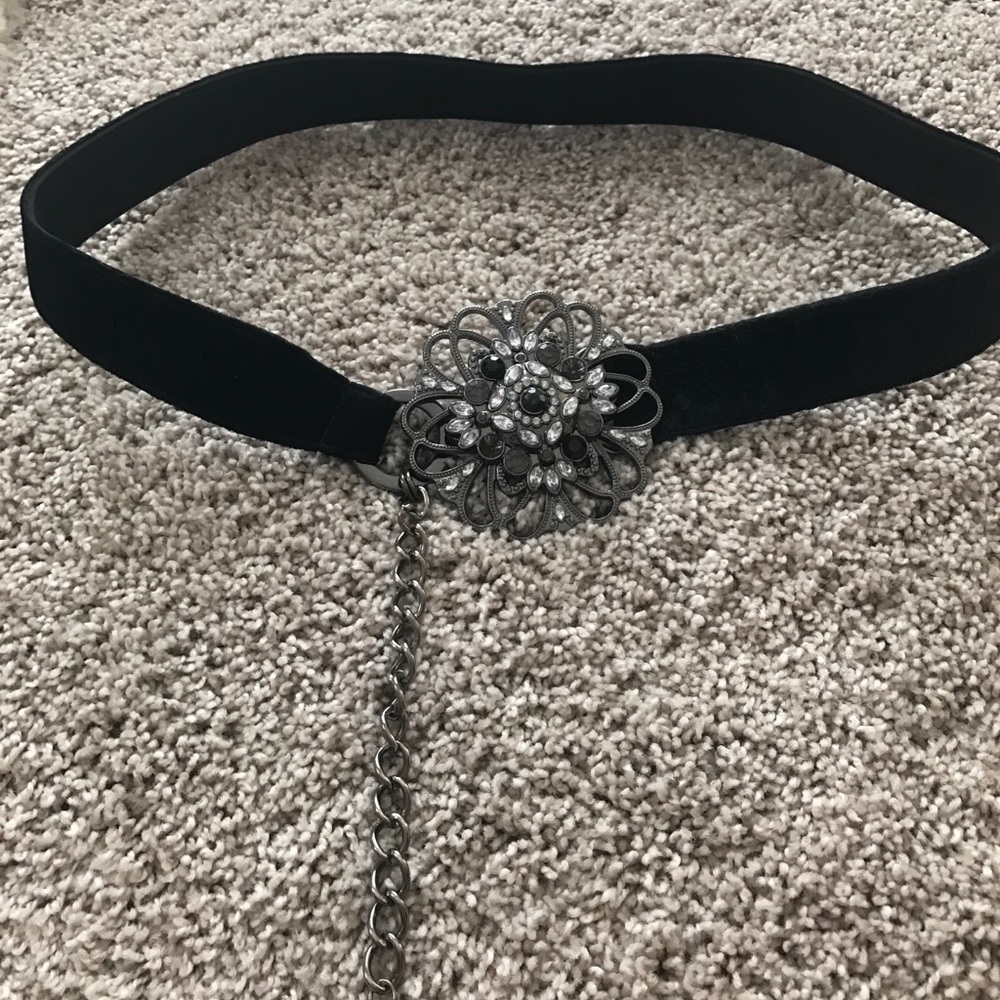 Black velvet belt