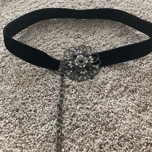 Black velvet belt