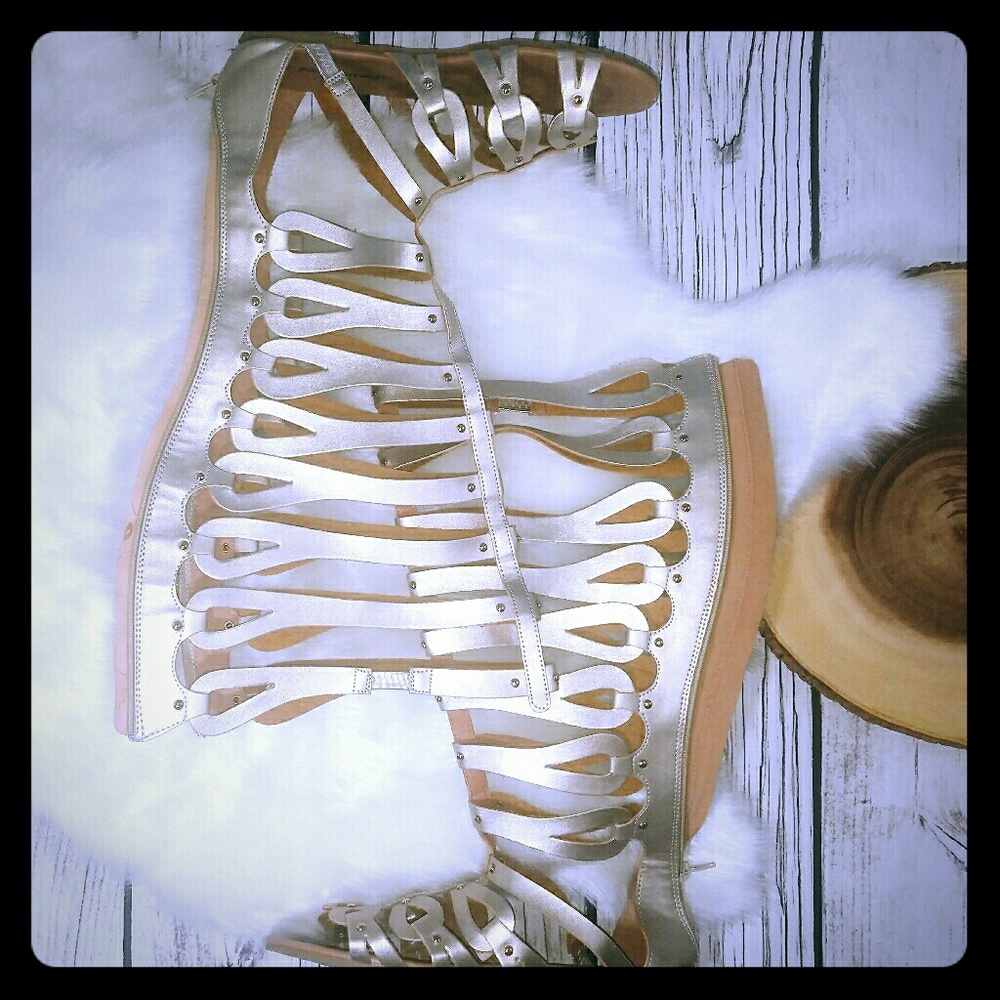 Ashley Stewart Plus Size Gladiator Flat Sandals