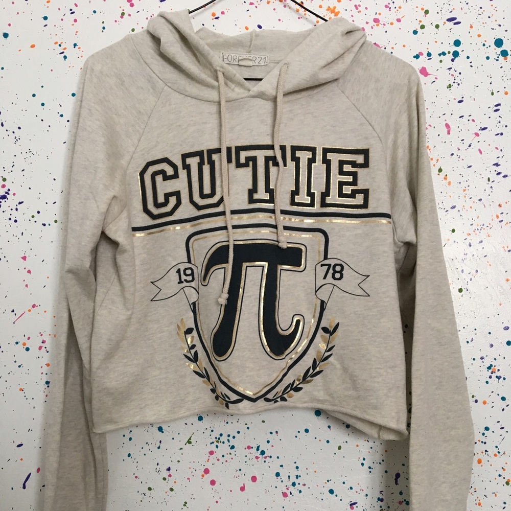Forever 21 "Cutie Pie" cropped light weight hoodie