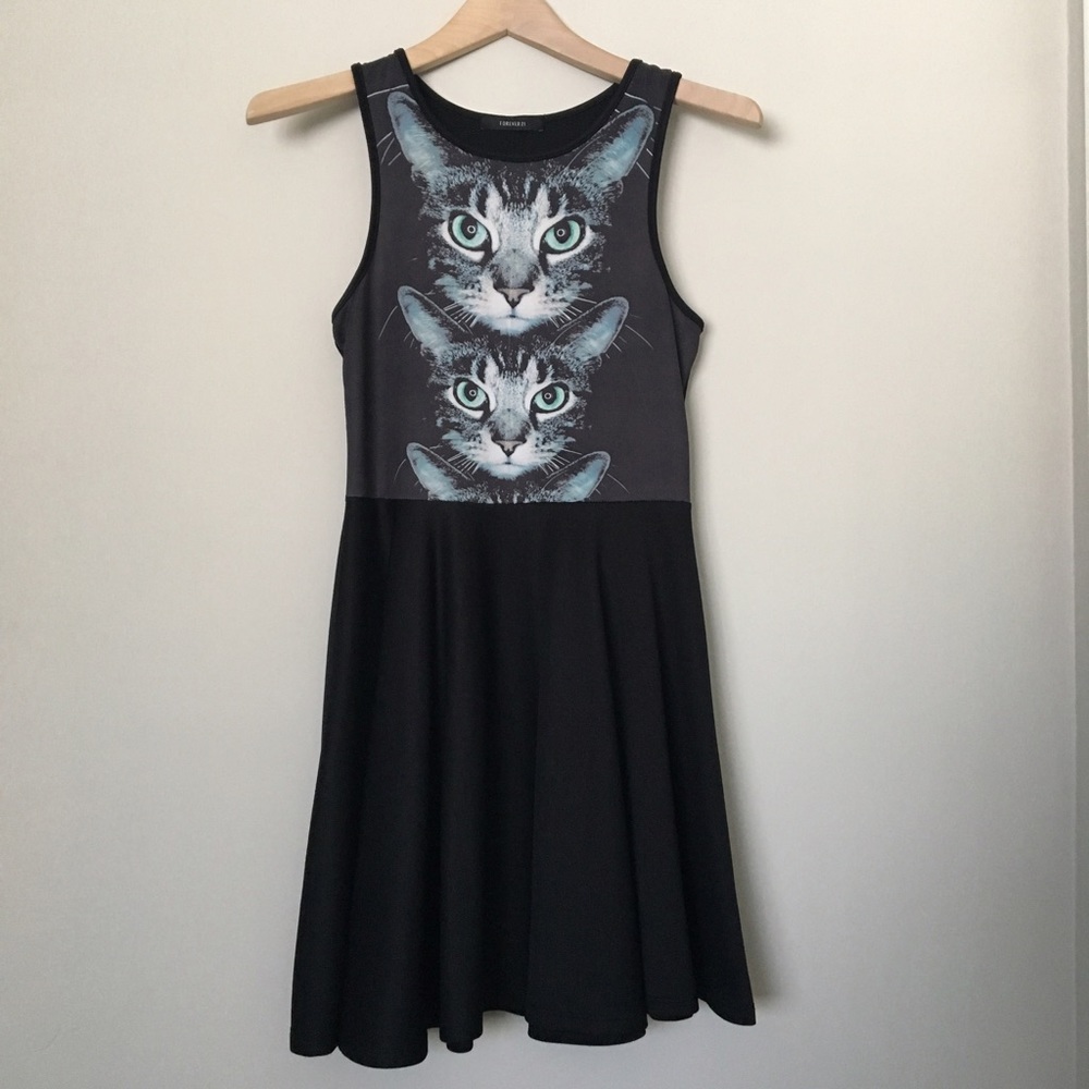 ✨FINAL PRICE✨ Cat Face Fit & Flare Dress